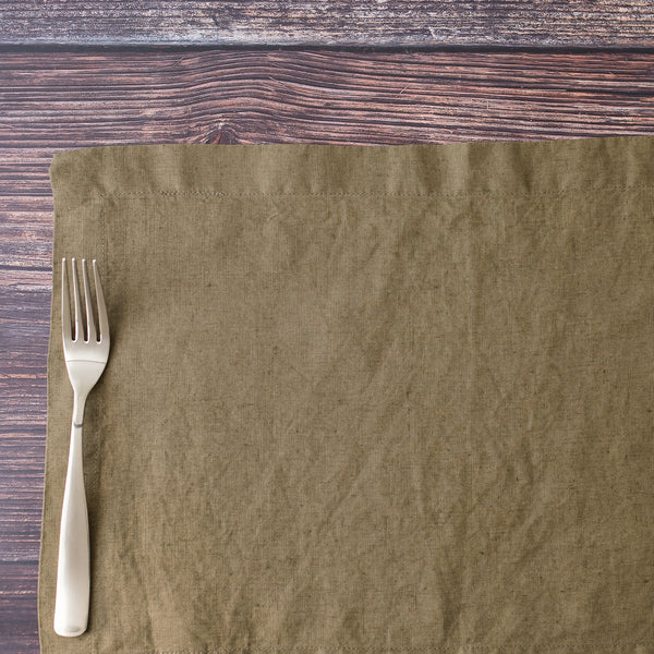 Olive 100% Linen Placemat