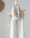 charcoal twin pinstripe 100 percent linen scarf