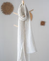 charcoal twin pinstripe 100 percent linen scarf