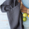 Deep charcoal 100% linen tea towel absorbent kitchen towel