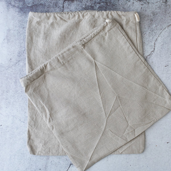 100% Linen Reusable Storage Bags – Set of 2