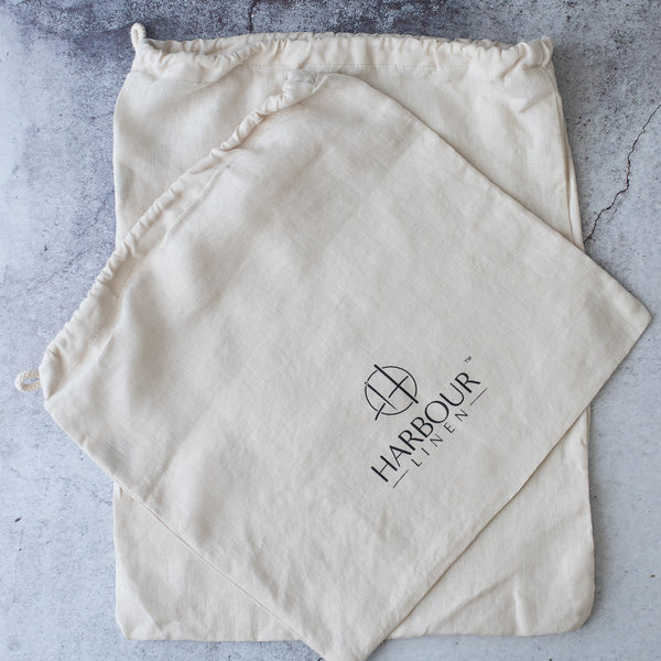 100% Linen Reusable Storage Bags – Set of 2