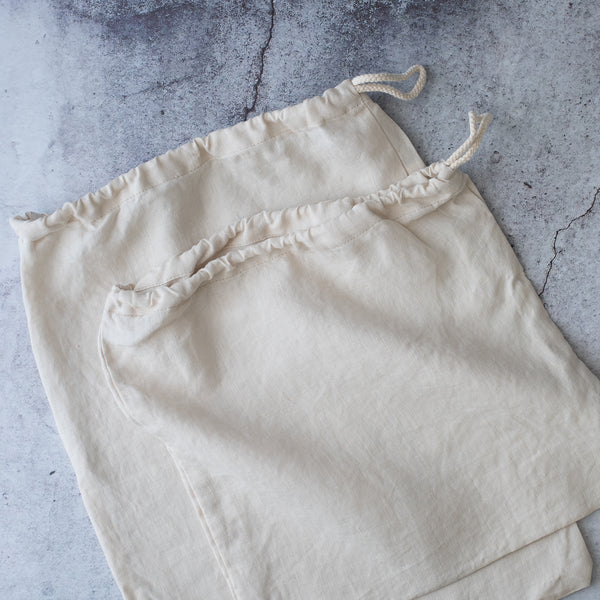 100% Linen Reusable Storage Bags – Set of 2