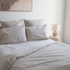 Natural 100% linen duvet cover yarn dyed soft beige breathable bedding