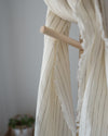 olive pinstripe 100 percent linen scarf