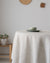 olive linen tablecloth natural earthy tone dining setup