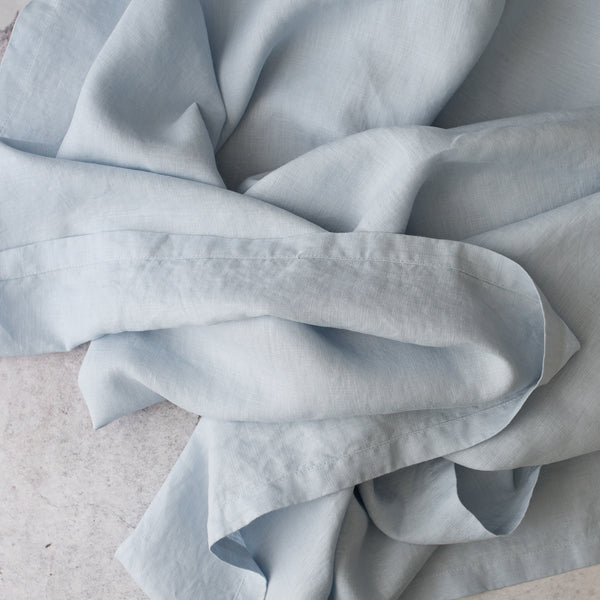 Niagara blue 100% linen swaddle blanket lightweight baby wrap