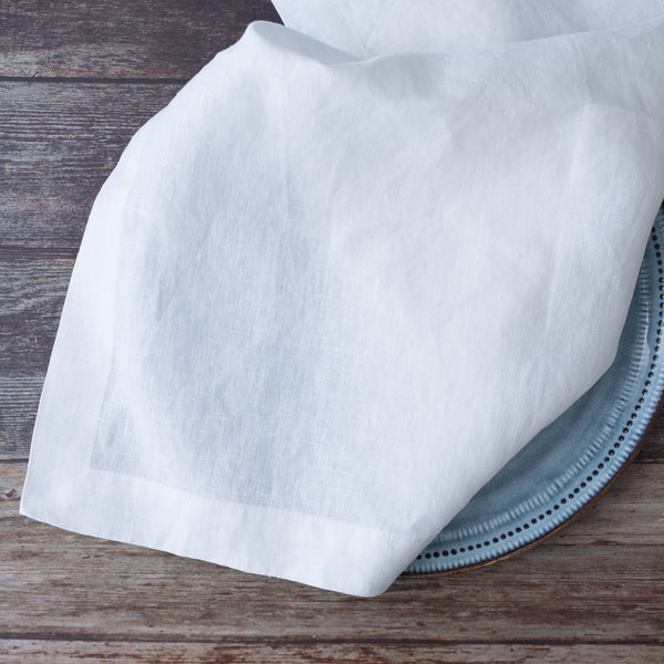 white linen napkin