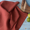 Burnt sienna 100% linen tea towel reusable kitchen cloth
