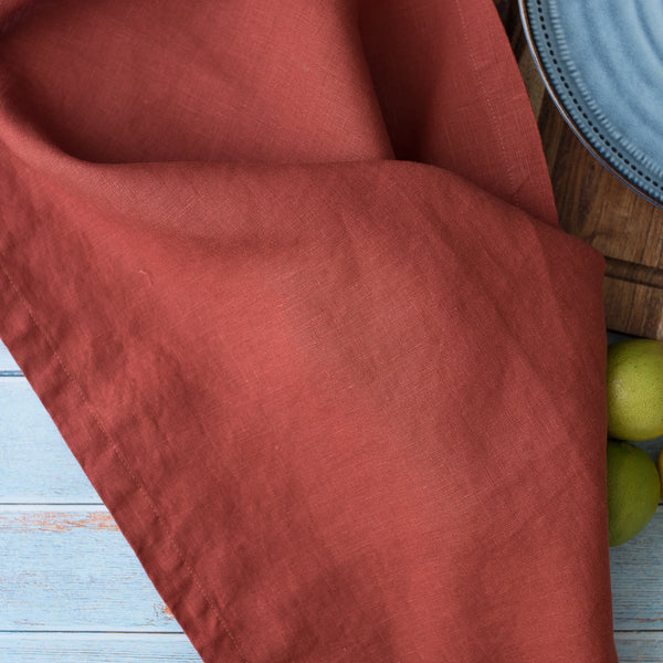 Tobacco brown 100% linen tea towel soft durable dish towel