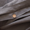 Charcoal grey 100% linen duvet cover breathable soft natural bedding