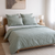 Harbour Sage 100% linen duvet cover soft sage green breathable bedding