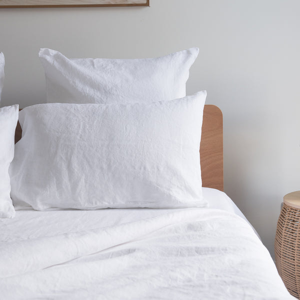 Pure White 100% Linen Fitted Sheet